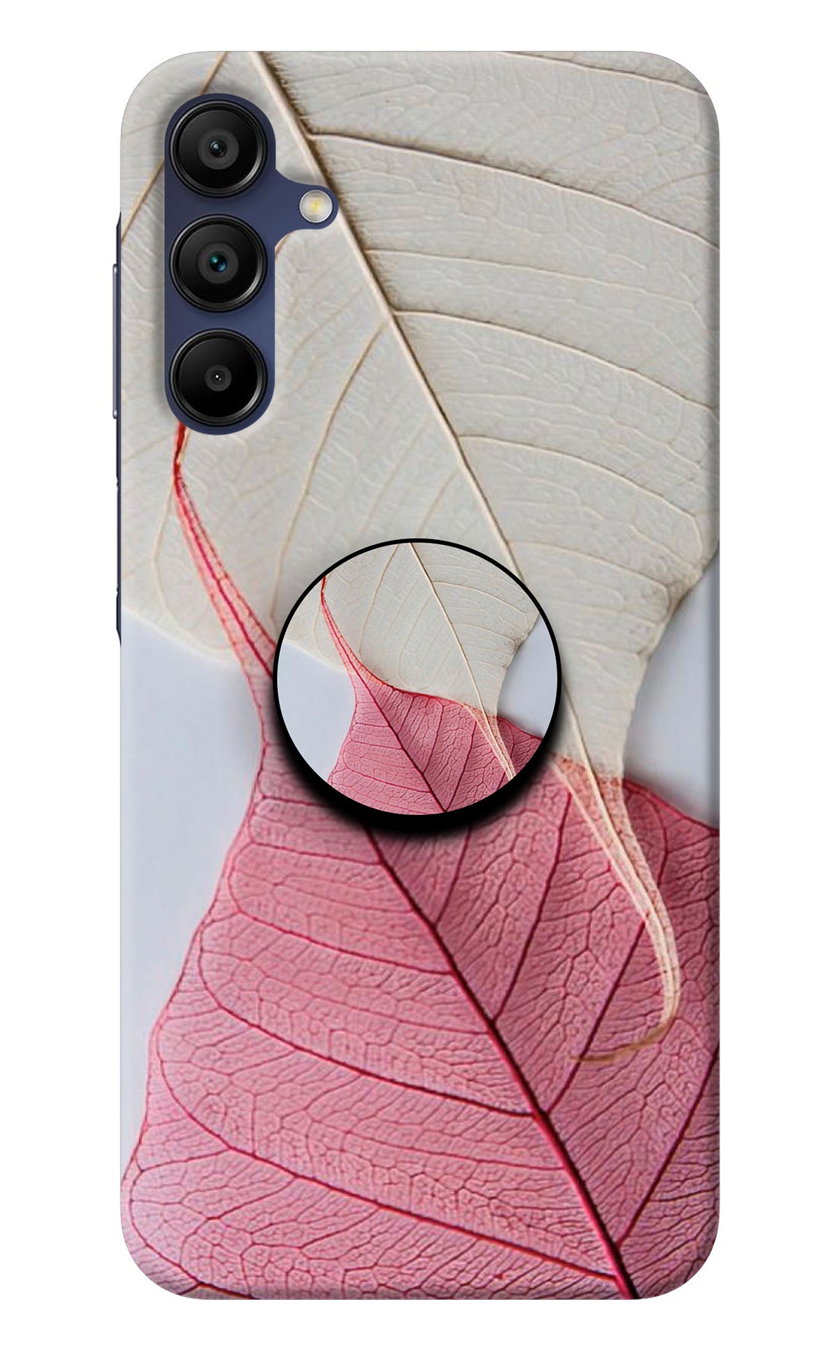 White Pink Leaf Samsung A15 5G Pop Case