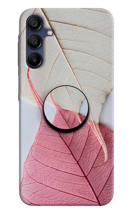 White Pink Leaf Samsung A15 5G Pop Case by Casekaro