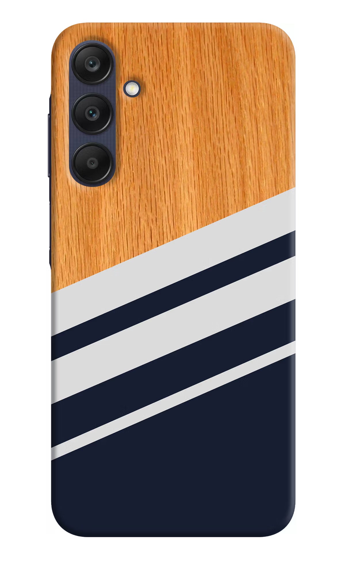 Blue and white wooden Samsung A25 5G Hard Case Back Cover by Casekaro
