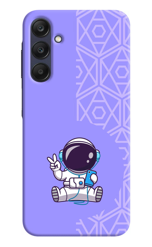 Cute Astronaut Chilling Samsung A25 5G Hard Case Back Cover by Casekaro