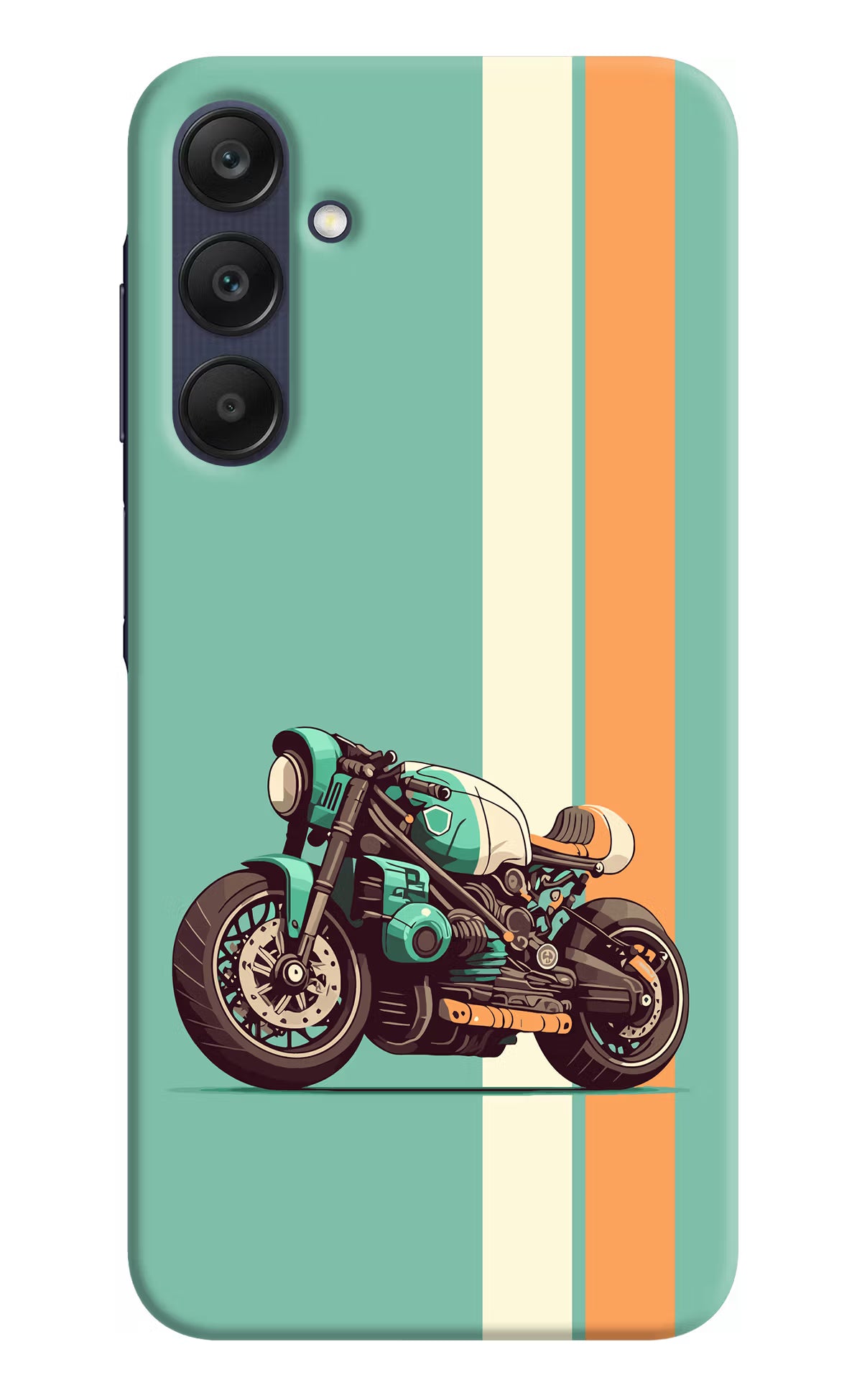 Striped Moto Drift Samsung A25 5G Hard Case Back Cover by Casekaro