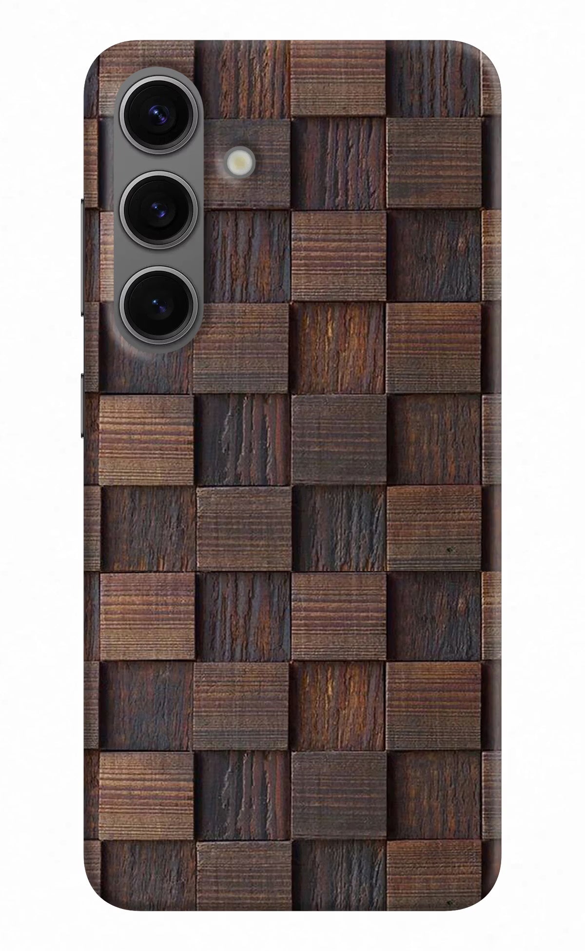 Wooden Cube Design Samsung S24 Hard Case Back Cover by Casekaro