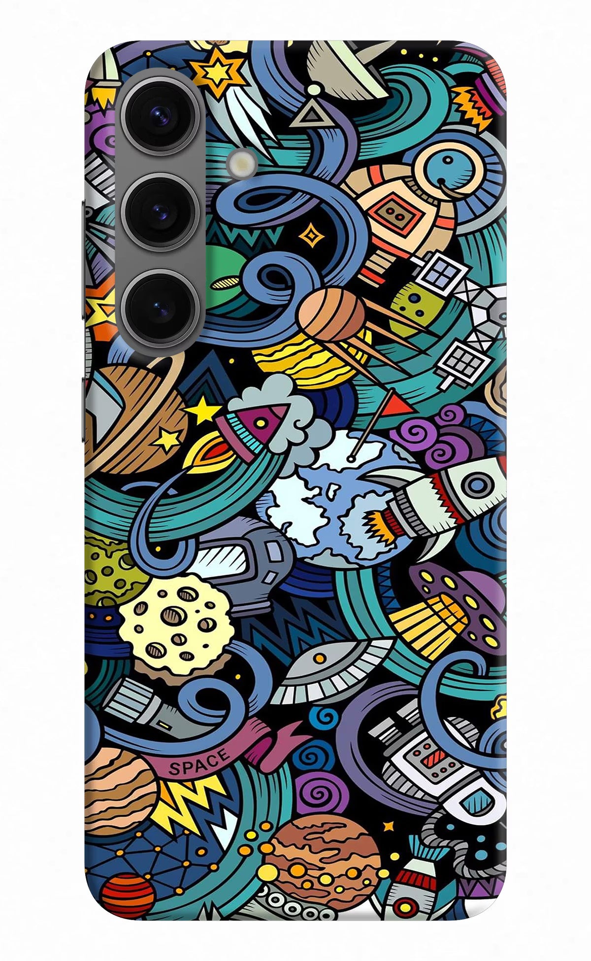 Space Abstract Samsung S24 Hard Case Back Cover by Casekaro