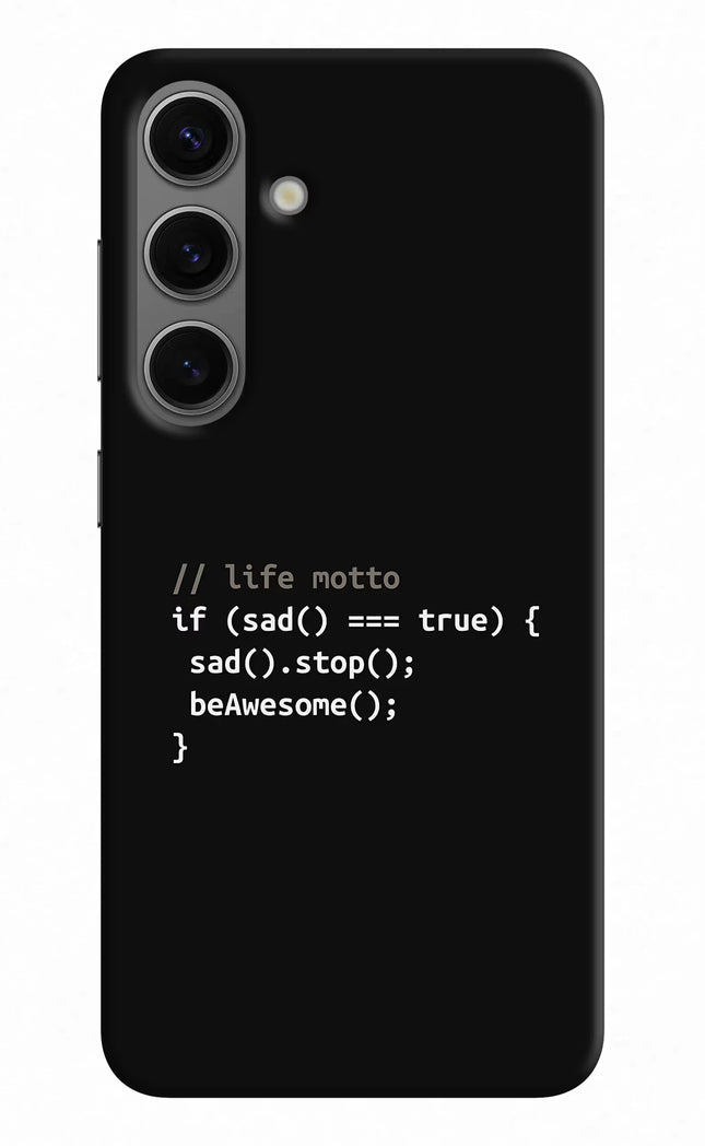 Life Motto Code Samsung S24 Hard Case Back Cover by Casekaro