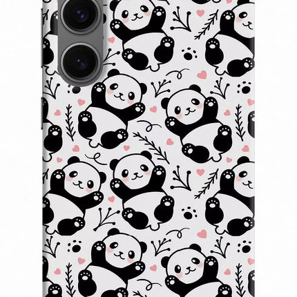 Cute Panda Samsung S24 Hard Case Back Cover by Casekaro