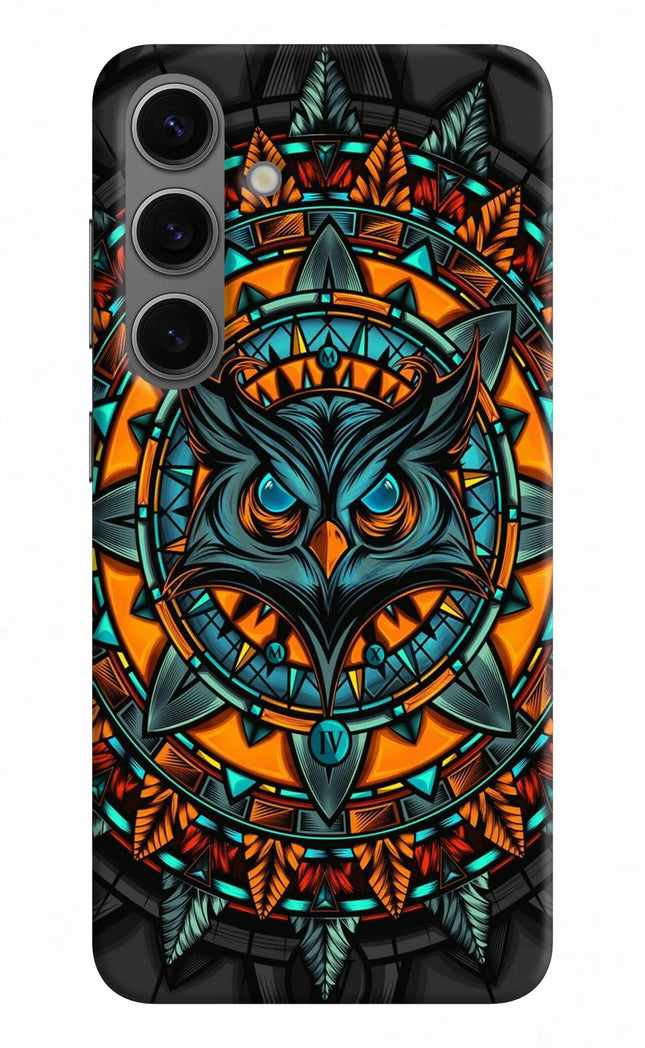 Angry Owl Art Samsung S24 Hard Case Back Cover by Casekaro