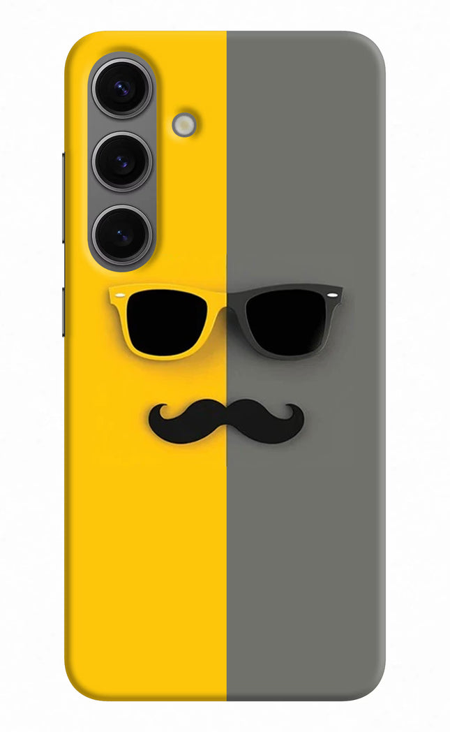 Sunglasses with Mustache Samsung S24 Hard Case Back Cover by Casekaro