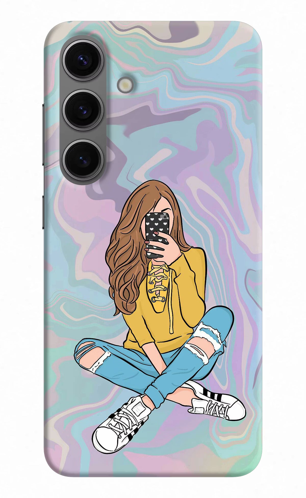 Selfie Girl Samsung S24 Hard Case Back Cover by Casekaro