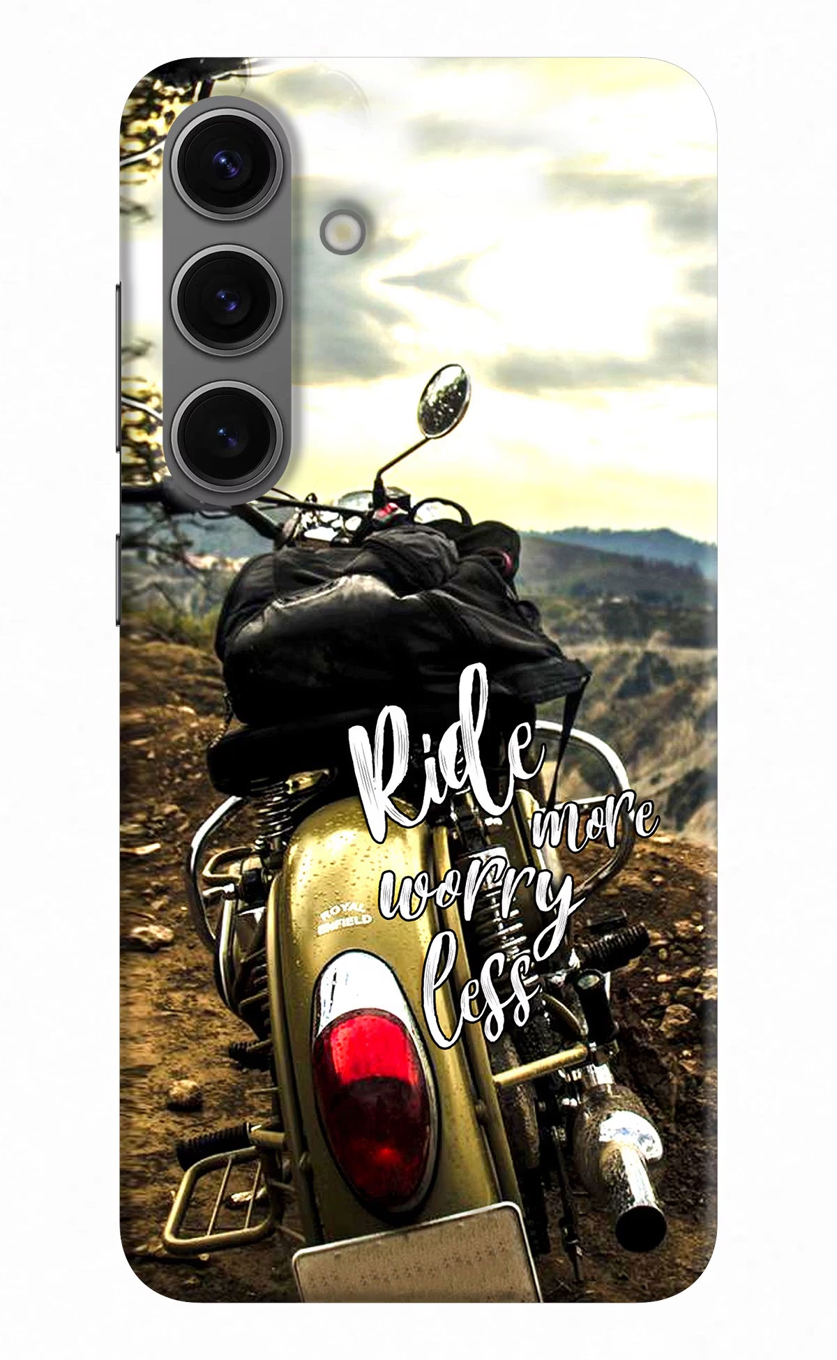Ride More Worry Less Samsung S24 Hard Case Back Cover by Casekaro