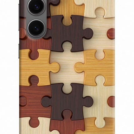 Wooden Puzzle Samsung S24 Hard Case Back Cover by Casekaro