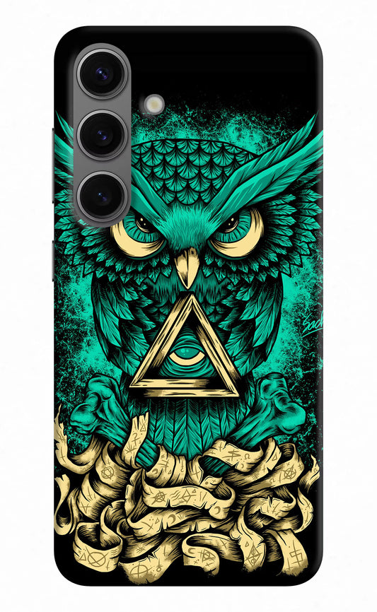 Green Owl Samsung S24 Hard Case Back Cover by Casekaro