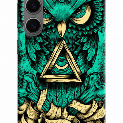 Green Owl Samsung S24 Hard Case Back Cover by Casekaro
