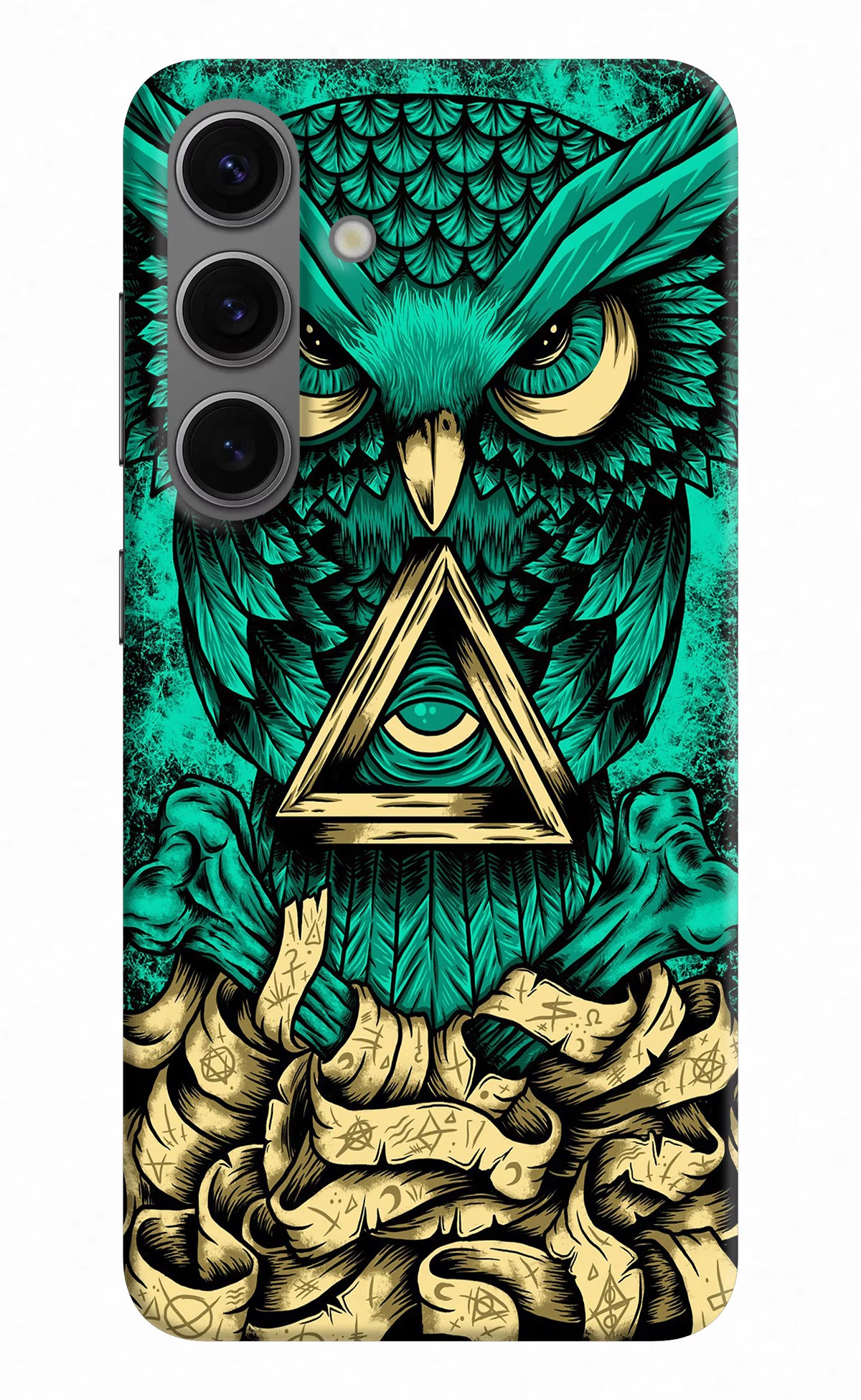 Green Owl Samsung S24 Hard Case Back Cover by Casekaro