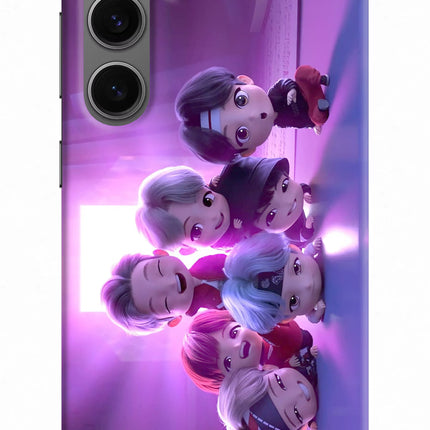 BTS Chibi Samsung S24 Hard Case Back Cover by Casekaro
