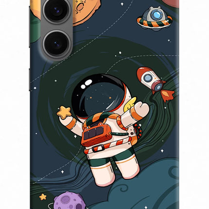 Cartoon Astronaut Samsung S24 Hard Case Back Cover by Casekaro