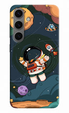 Cartoon Astronaut Samsung S24 Hard Case Back Cover by Casekaro