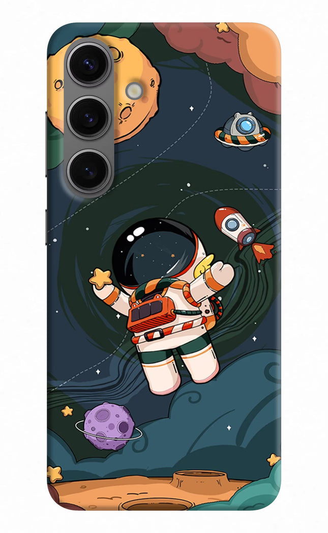 Cartoon Astronaut Samsung S24 Hard Case Back Cover by Casekaro