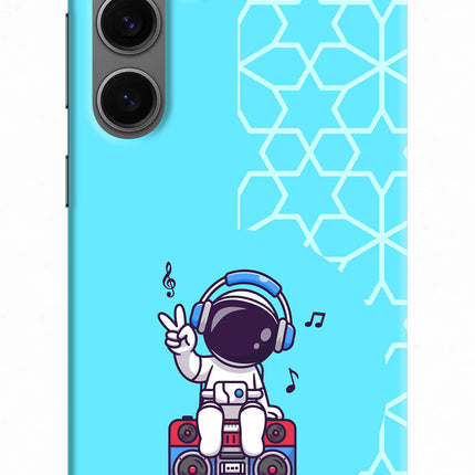 Cute Astronaut Chilling Samsung S24 Hard Case Back Cover by Casekaro