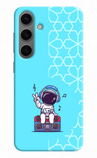 Cute Astronaut Chilling Samsung S24 Hard Case Back Cover by Casekaro