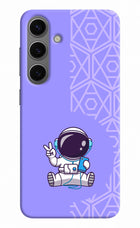 Cute Astronaut Chilling Samsung S24 Hard Case Back Cover by Casekaro