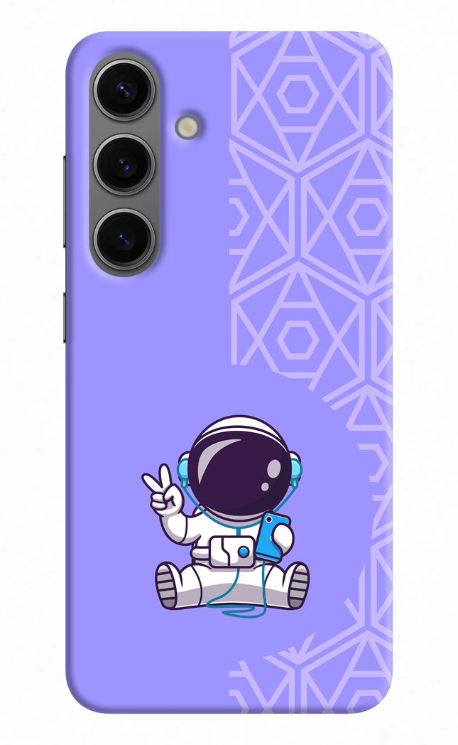 Cute Astronaut Chilling Samsung S24 Hard Case Back Cover by Casekaro