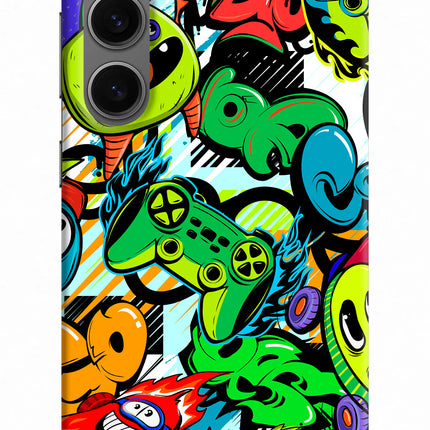 Game Doodle Samsung S24 Hard Case Back Cover by Casekaro