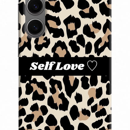 Leopard Print Self Love Samsung S24 Hard Case Back Cover by Casekaro