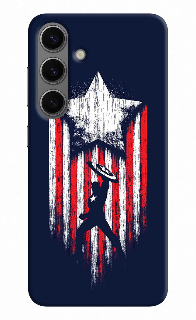 Captain America Marvel Art Samsung S24 Hard Case Back Cover by Casekaro