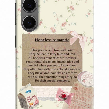 Hopeless Romantic Samsung S24 Hard Case Back Cover by Casekaro