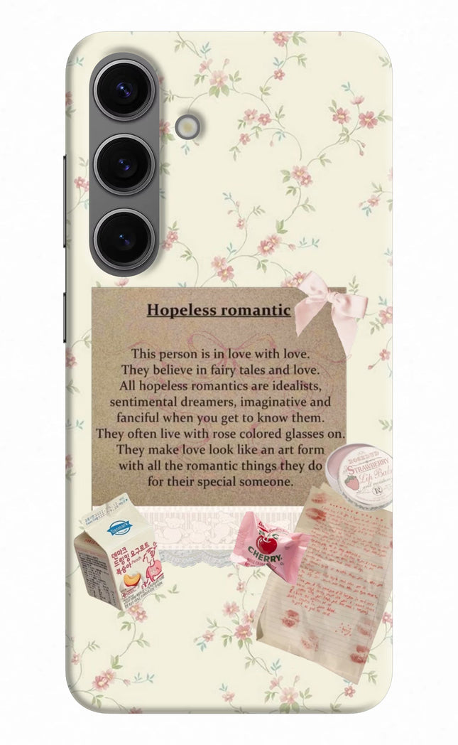 Hopeless Romantic Samsung S24 Hard Case Back Cover by Casekaro