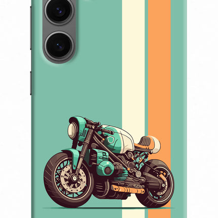 Striped Moto Drift Samsung S24 Hard Case Back Cover by Casekaro