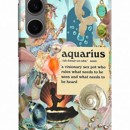 Aquarius Zodiac Samsung S24 Hard Case Back Cover by Casekaro