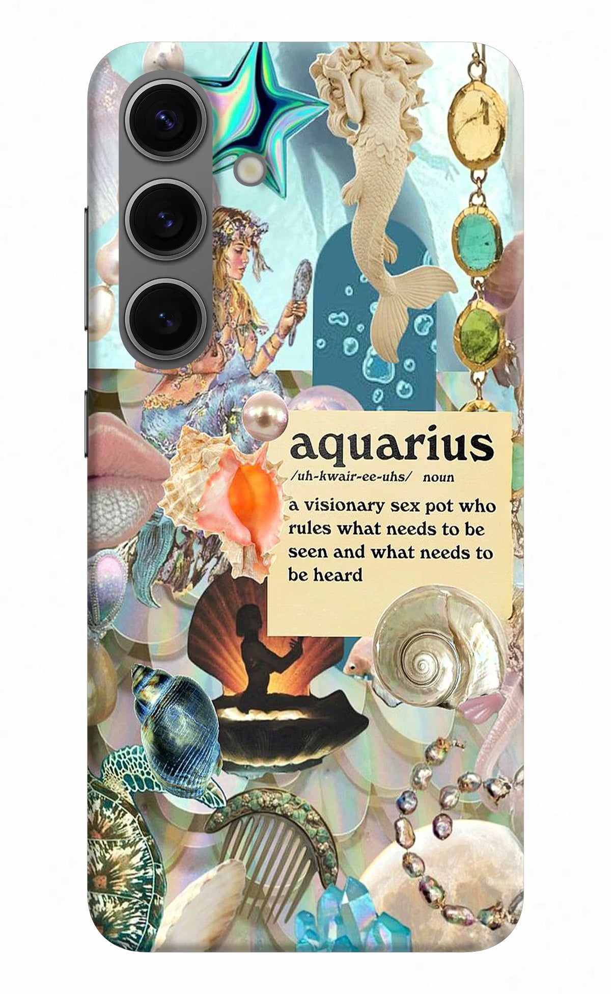 Aquarius Zodiac Samsung S24 Hard Case Back Cover by Casekaro