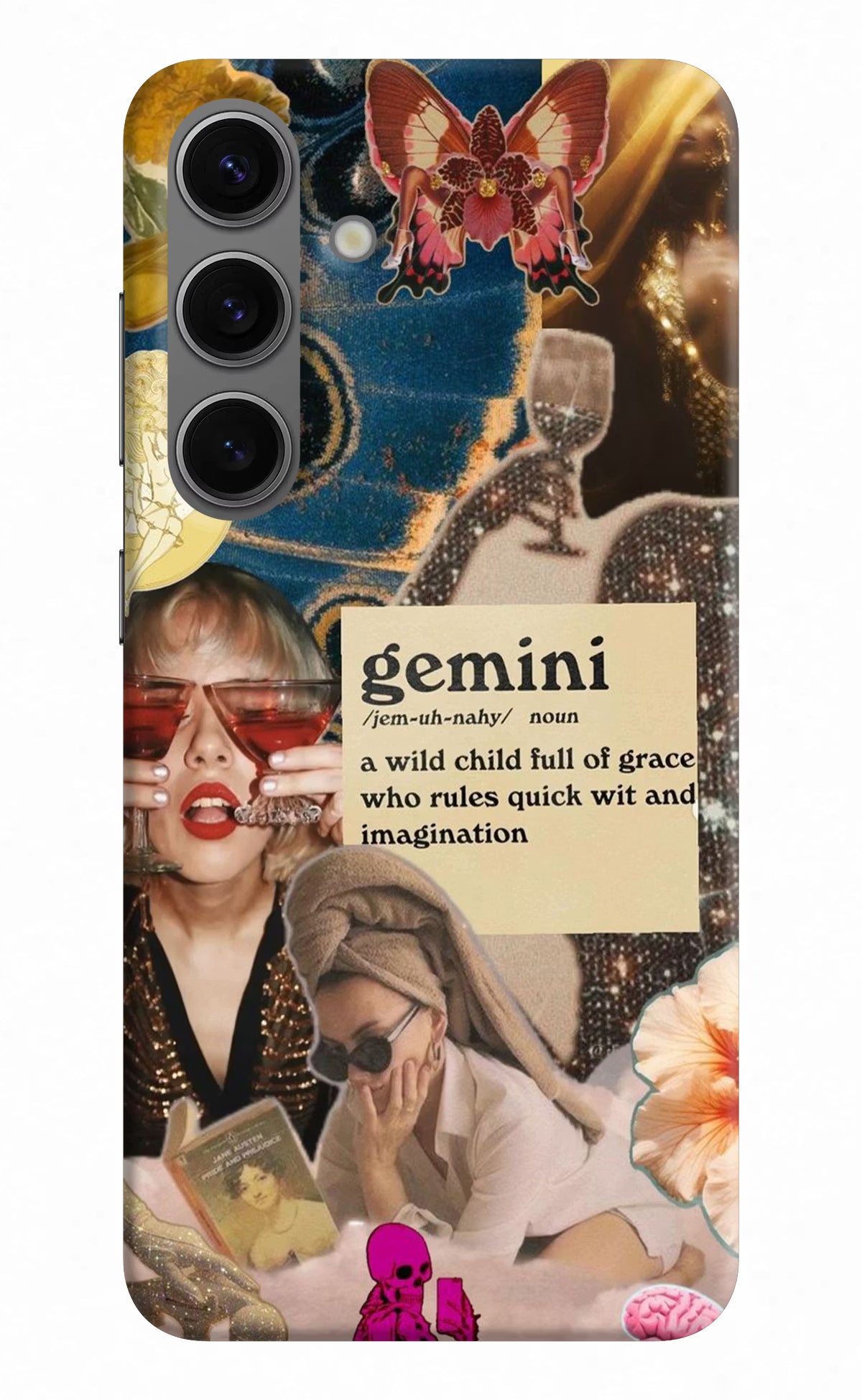 Gemini Zodiac Samsung S24 Hard Case Back Cover by Casekaro