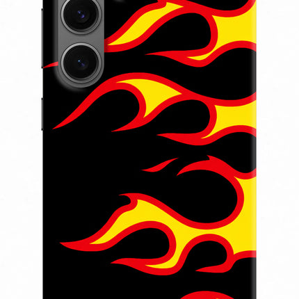 Side Sweep Flames Samsung S24 Hard Case Back Cover by Casekaro