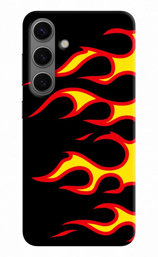 Side Sweep Flames Samsung S24 Hard Case Back Cover by Casekaro