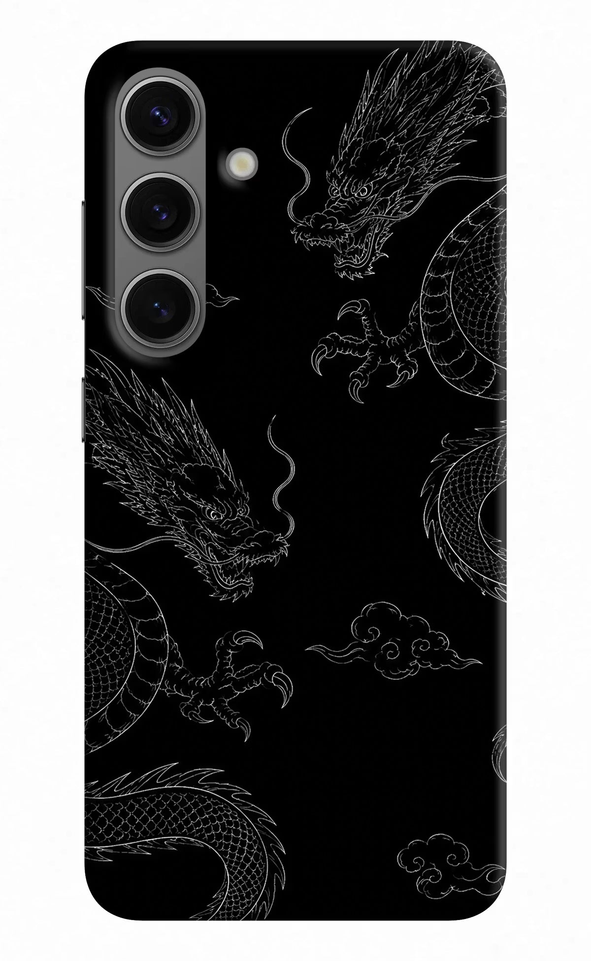 Twin Dragons Samsung S24 Hard Case Back Cover by Casekaro