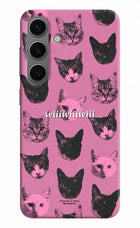 Pink Cats Samsung S24 Hard Case Back Cover by Casekaro