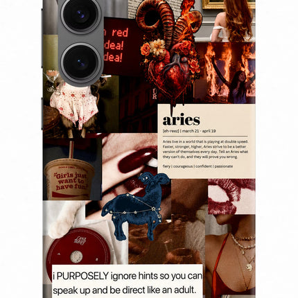 Zodiac Aries Samsung S24 Hard Case Back Cover by Casekaro