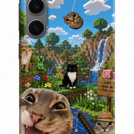 Minecraft Cat Chaos Samsung S24 Hard Case Back Cover by Casekaro