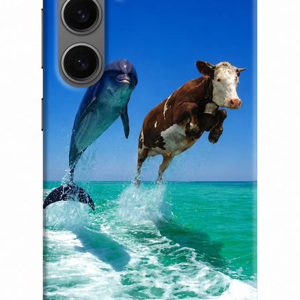 Dolphin vs Cow Samsung S24 Hard Case Back Cover by Casekaro