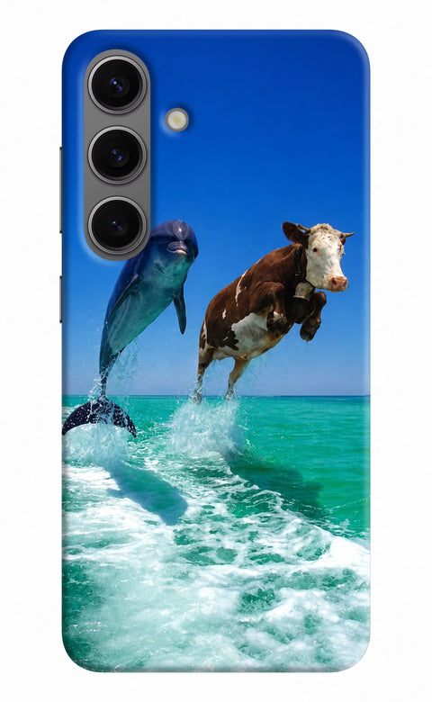 Dolphin vs Cow Samsung S24 Back Cover