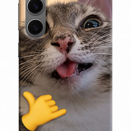 Silly Cat Call Samsung S24 Hard Case Back Cover by Casekaro