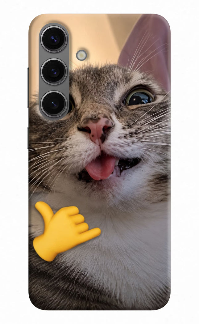 Silly Cat Call Samsung S24 Hard Case Back Cover by Casekaro