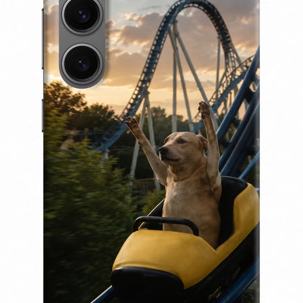 Rollercoaster Dog Samsung S24 Hard Case Back Cover by Casekaro