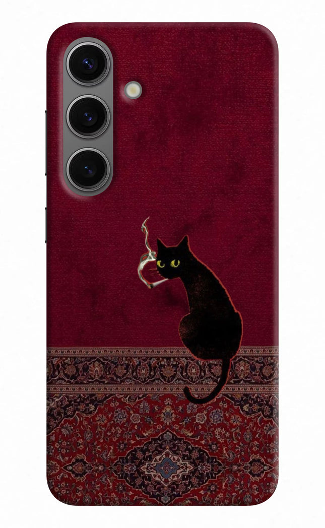 Midnight Cat Samsung S24 Hard Case Back Cover by Casekaro