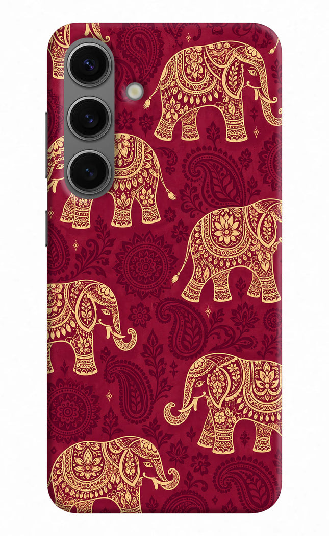 Maroon Elephant Samsung S24 Hard Case Back Cover by Casekaro