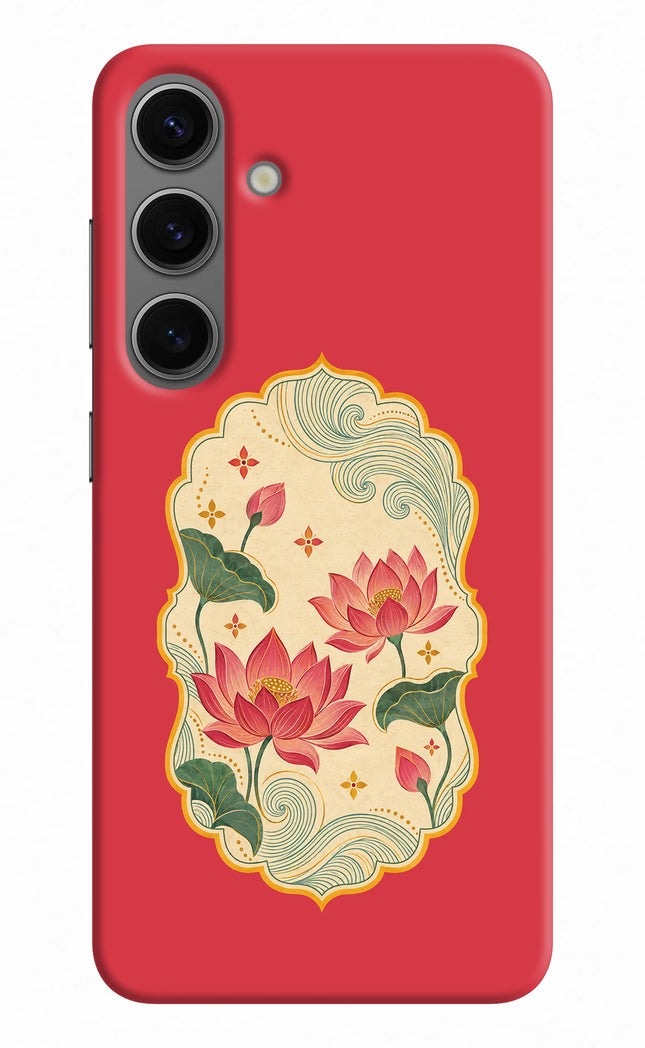 Pink Lotus Samsung S24 Hard Case Back Cover by Casekaro