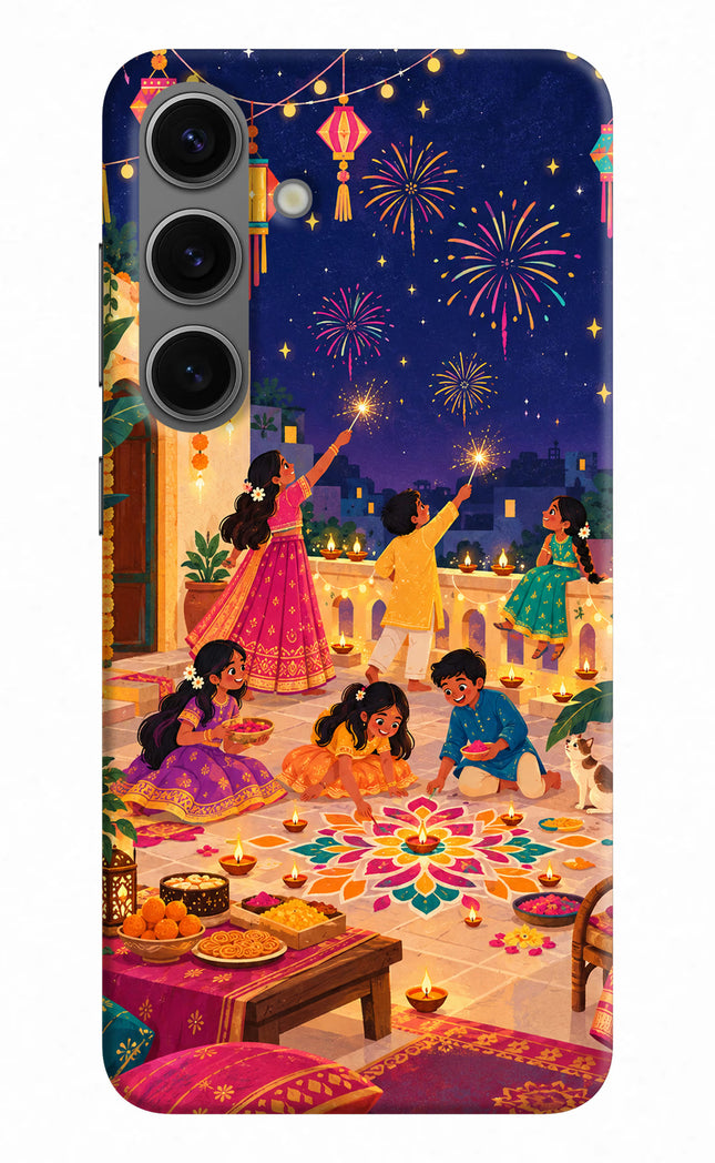 Diwali Night Samsung S24 Hard Case Back Cover by Casekaro