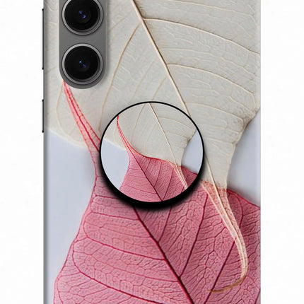 White Pink Leaf Samsung S24 Pop Case by Casekaro